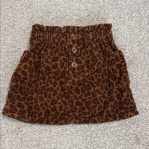 Old Navy Brown Leopard Corduroy Skirt for Kids